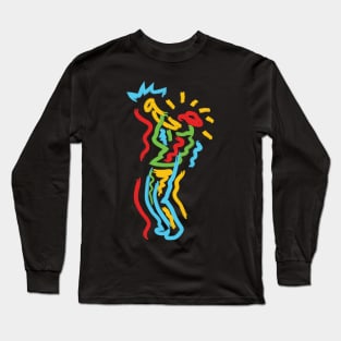 Funny Colorful  Trumpet Player Long Sleeve T-Shirt